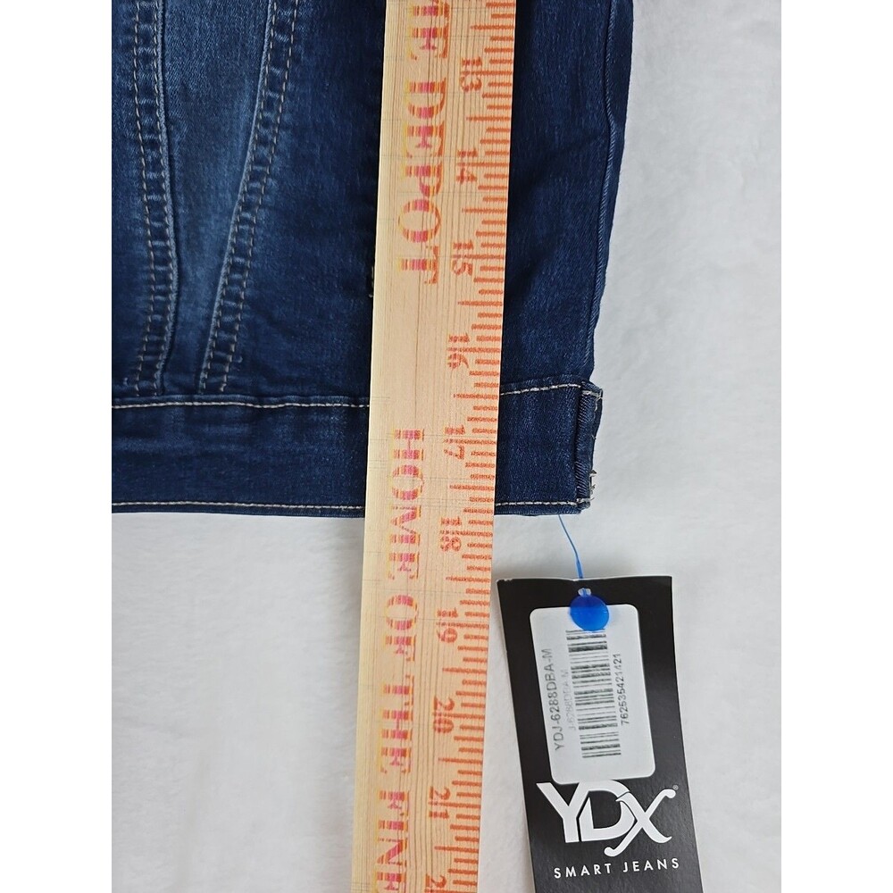 V.I.P. by YDX Smart Jeans Women’s Cropped Denim Jacket Medium Blue Jean - Picture 8 of 11